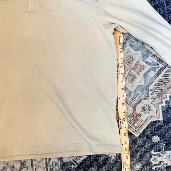 St. John’s Bay Men's Cream Quarter-Zip Sweater Size Medium - Picture 6 of 8